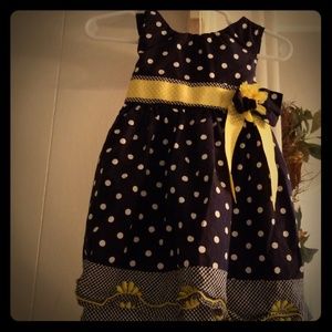 Little girls navy blue sun dress